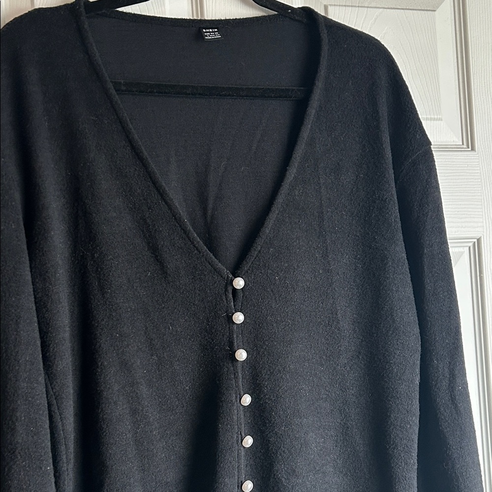 Black Cardigan with Pearl Buttons - Picture 8 of 16
